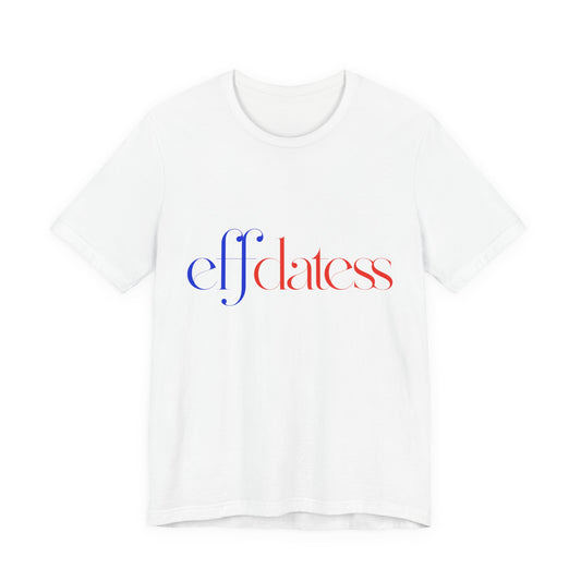 'effdatess' Cobalt Blue Minimalist Pastel Graphic Tee