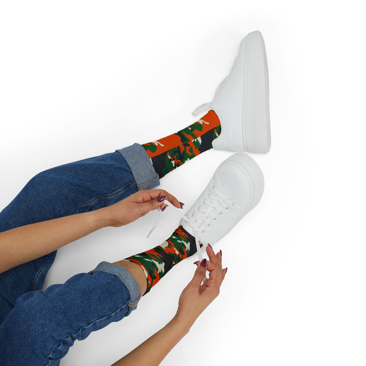 Rattle Dazzle Camo Sublimation Socks — Bold Camouflage Athletic Crew Socks