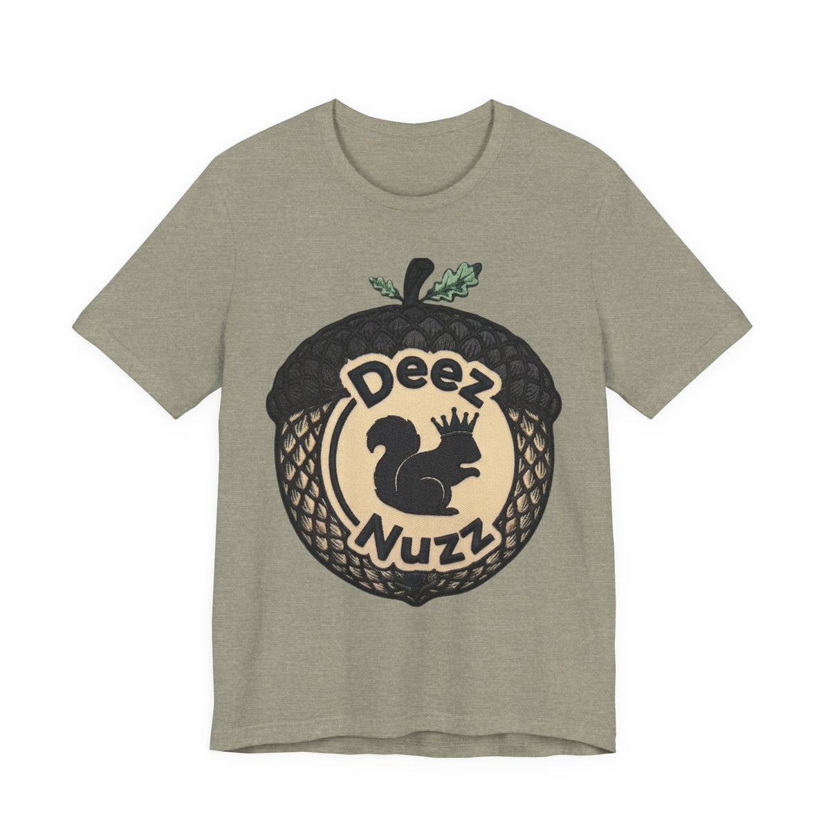 DeezNuzz Acorn Graphic Tee — Funny Squirrel Logo Shirt