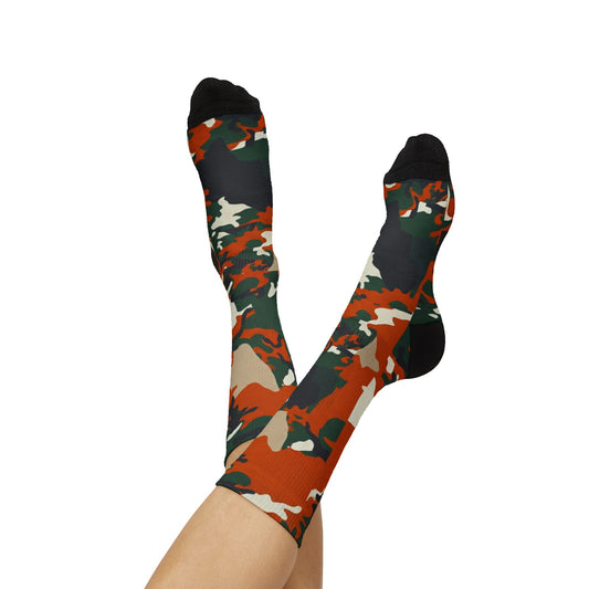 Cane Cane Camo Sublimation Socks — Bold Camouflage Athletic Crew Socks