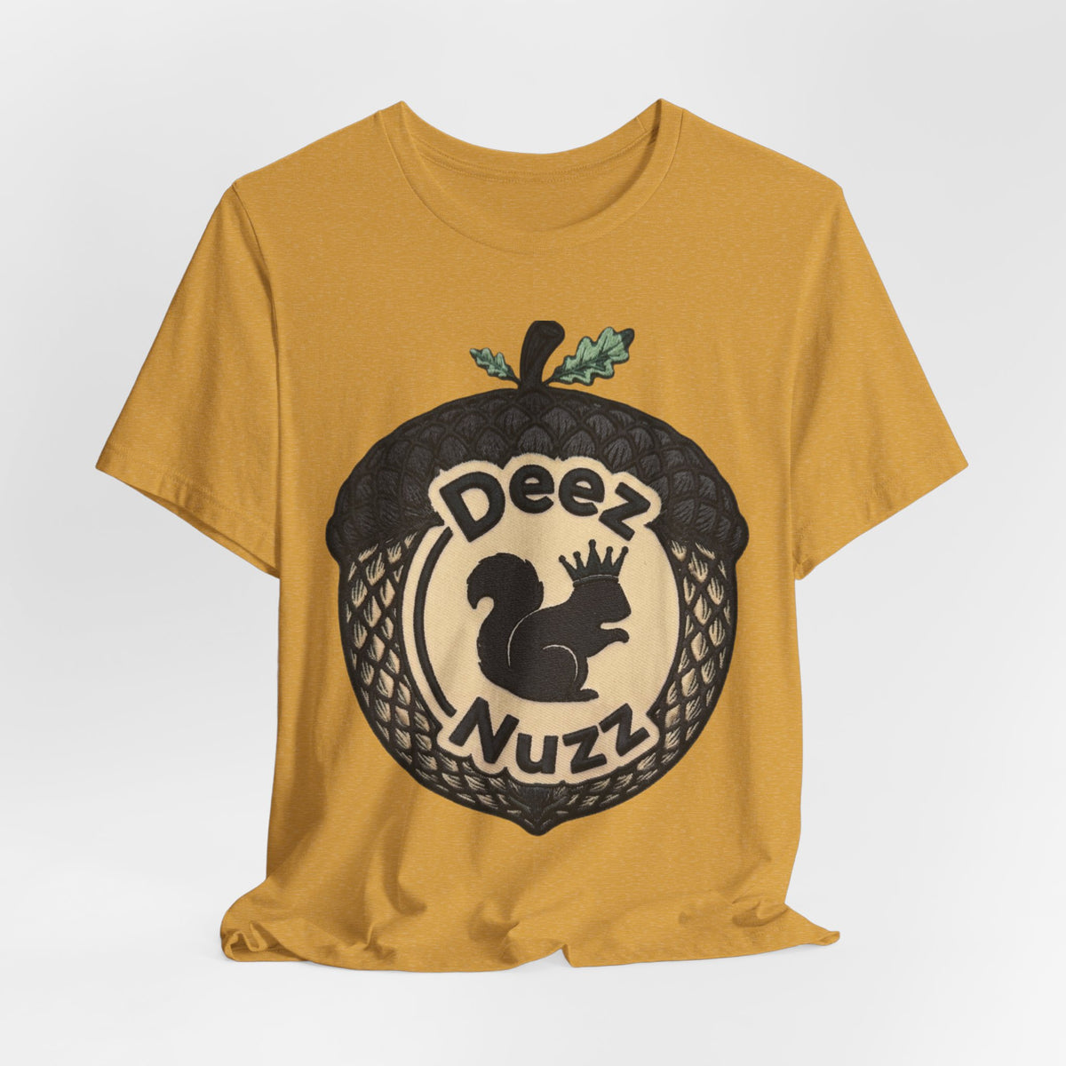 DeezNuzz Acorn Graphic Tee — Funny Squirrel Logo Shirt