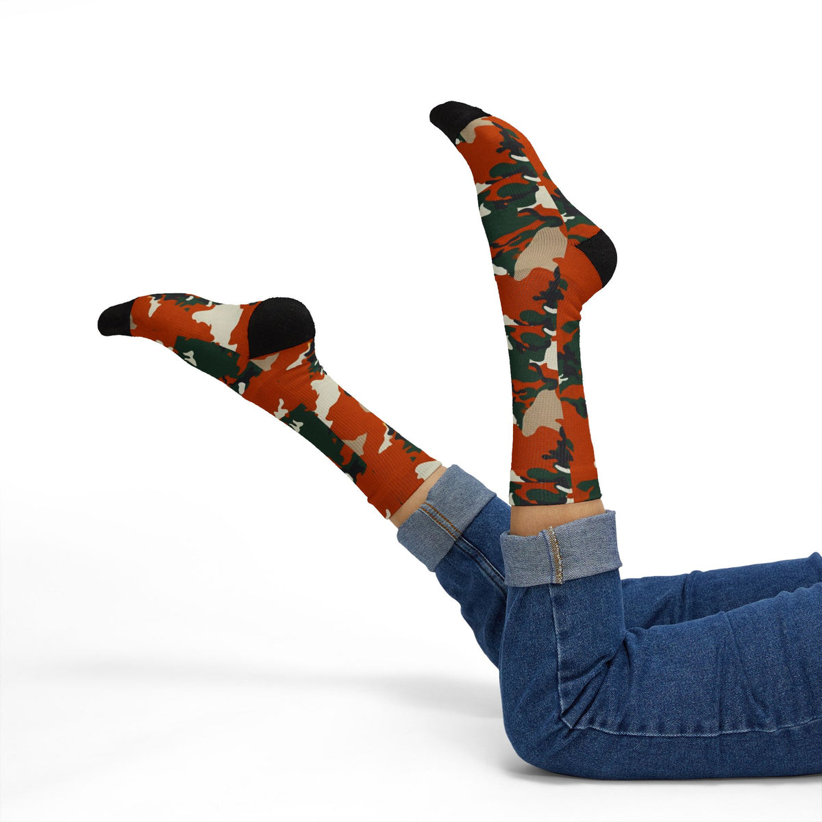 Cane Cane Camo Sublimation Socks — Bold Camouflage Athletic Crew Socks