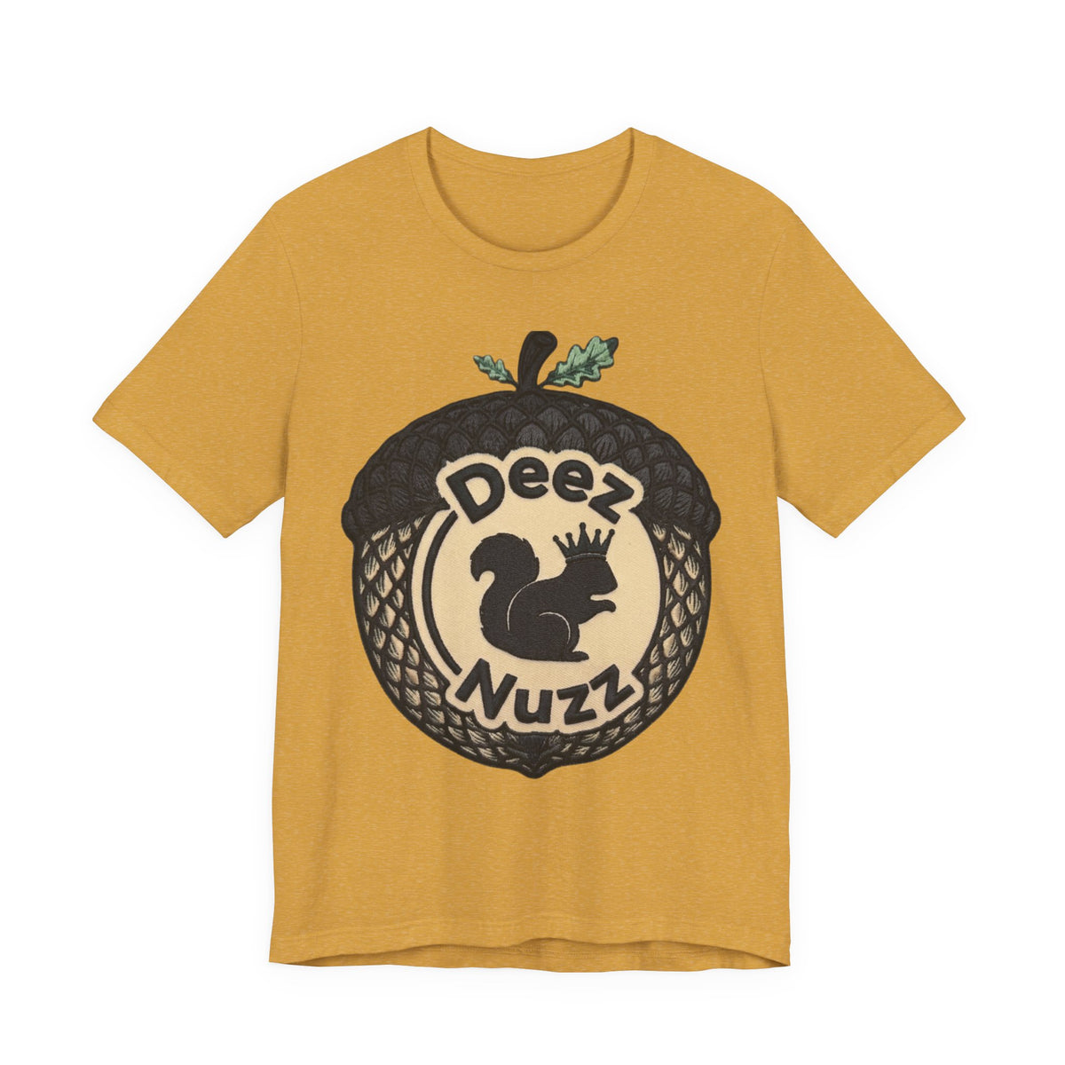 DeezNuzz Acorn Graphic Tee — Funny Squirrel Logo Shirt