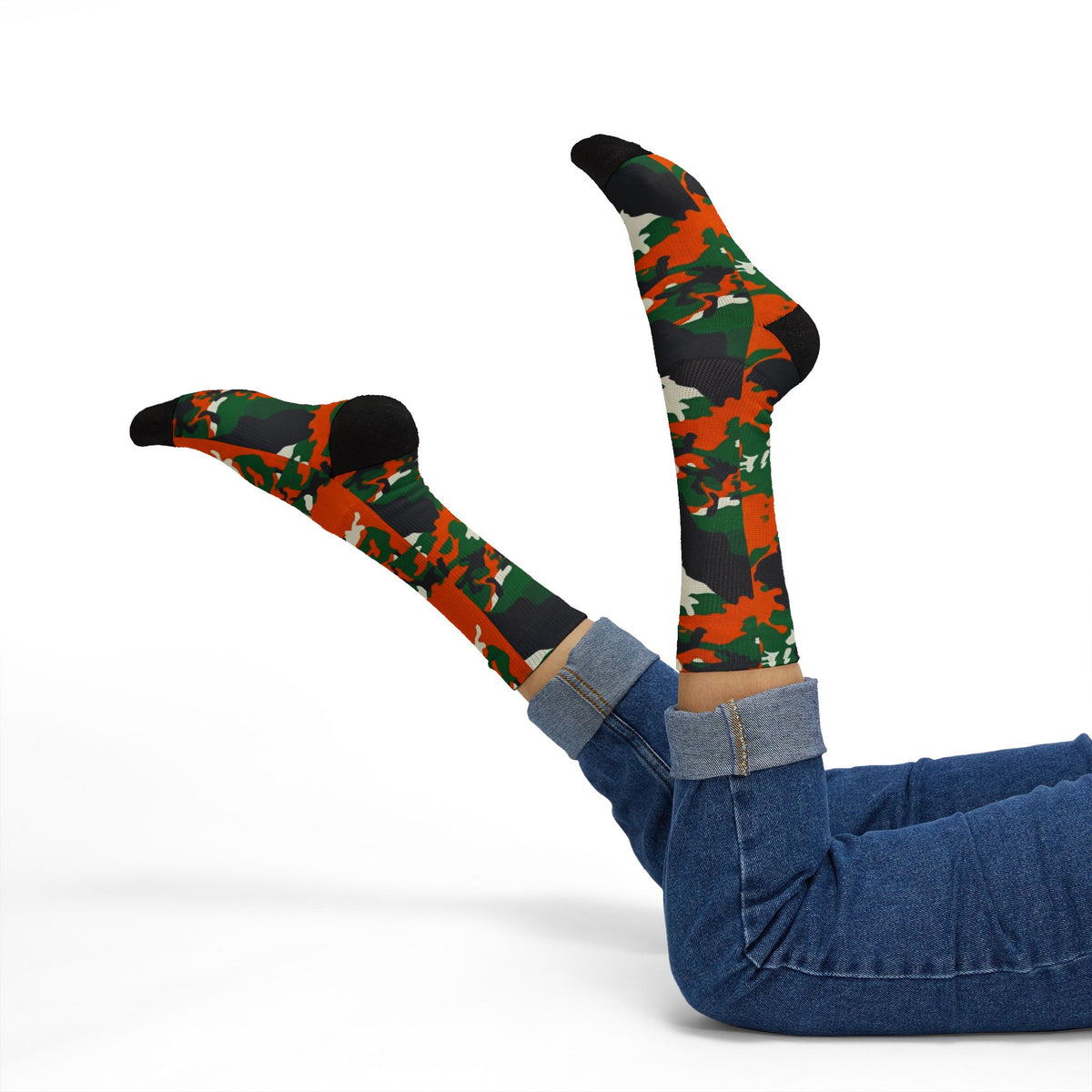 Rattle Dazzle Camo Sublimation Socks — Bold Camouflage Athletic Crew Socks