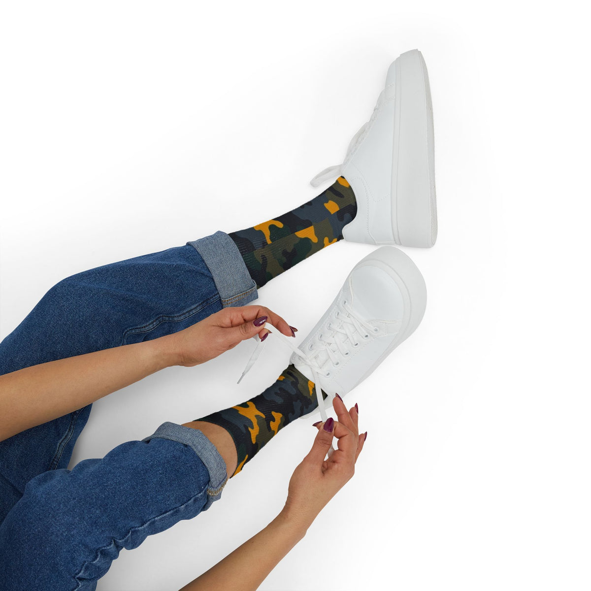 Midnight Moss & Mustard Camo Crew | Blend In But Stand Out Edition | More Mercy For Your Soles by Camotoez
