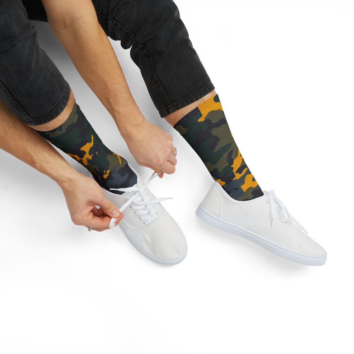 Midnight Moss & Mustard Camo Crew | Blend In But Stand Out Edition | More Mercy For Your Soles by Camotoez