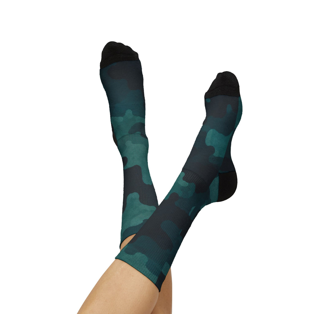 Blue Flare and Transformative Teal Crew Socks by Camotoez The Midnight PerimeterCrew