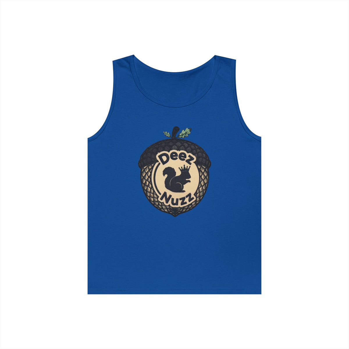 ‘Deez Nuzz’  Vintage Black/Tan Crest Funny Graphic Tank Top