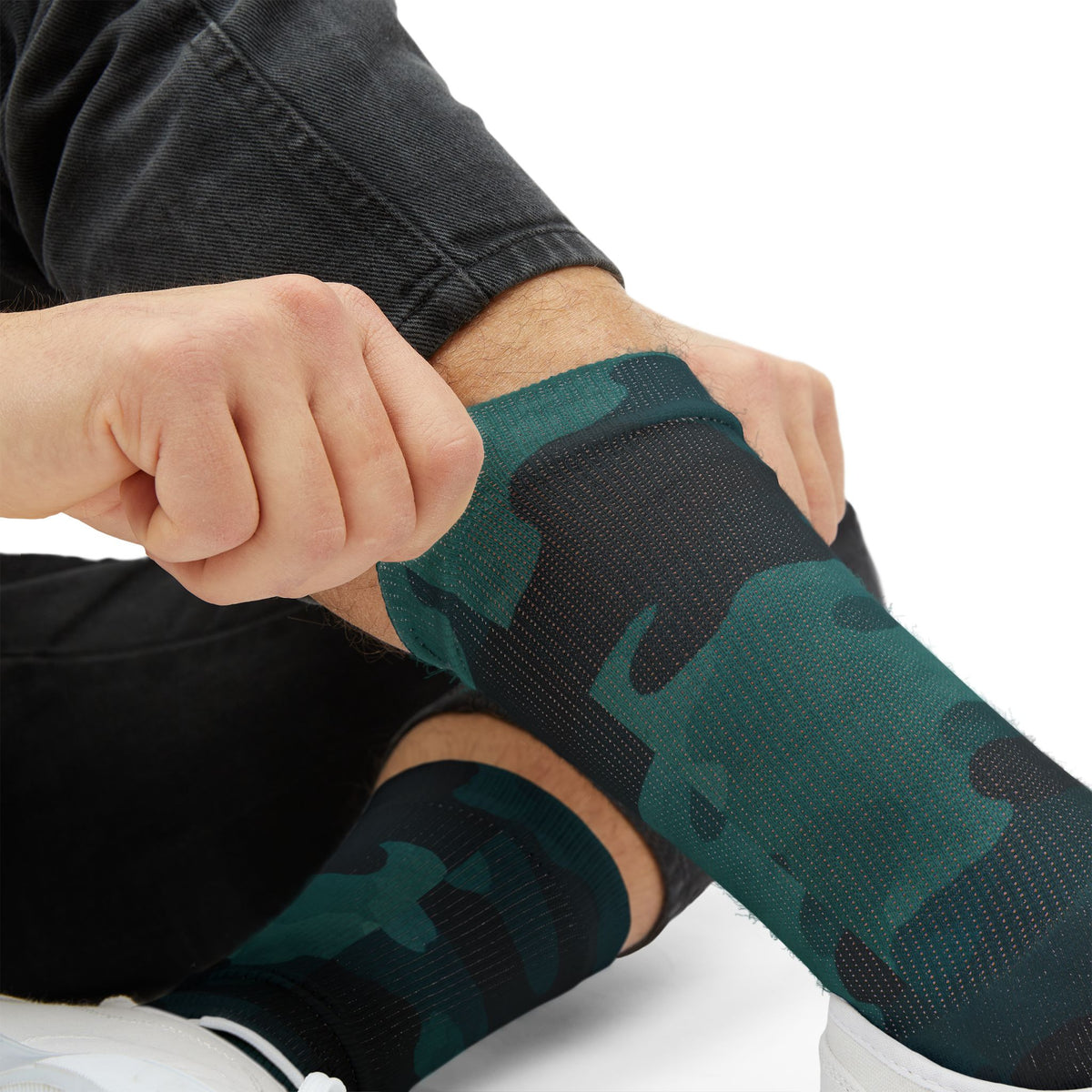 Blue Flare and Transformative Teal Crew Socks by Camotoez The Midnight PerimeterCrew