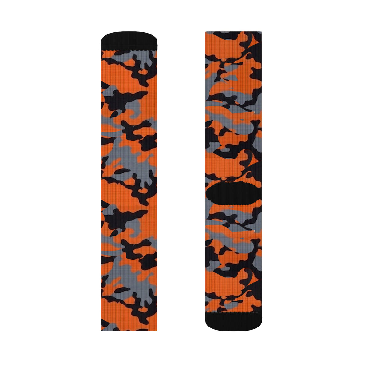 Pewter Orange and Black  Hi Seas l Camouflage Crew Socksby Camotoez