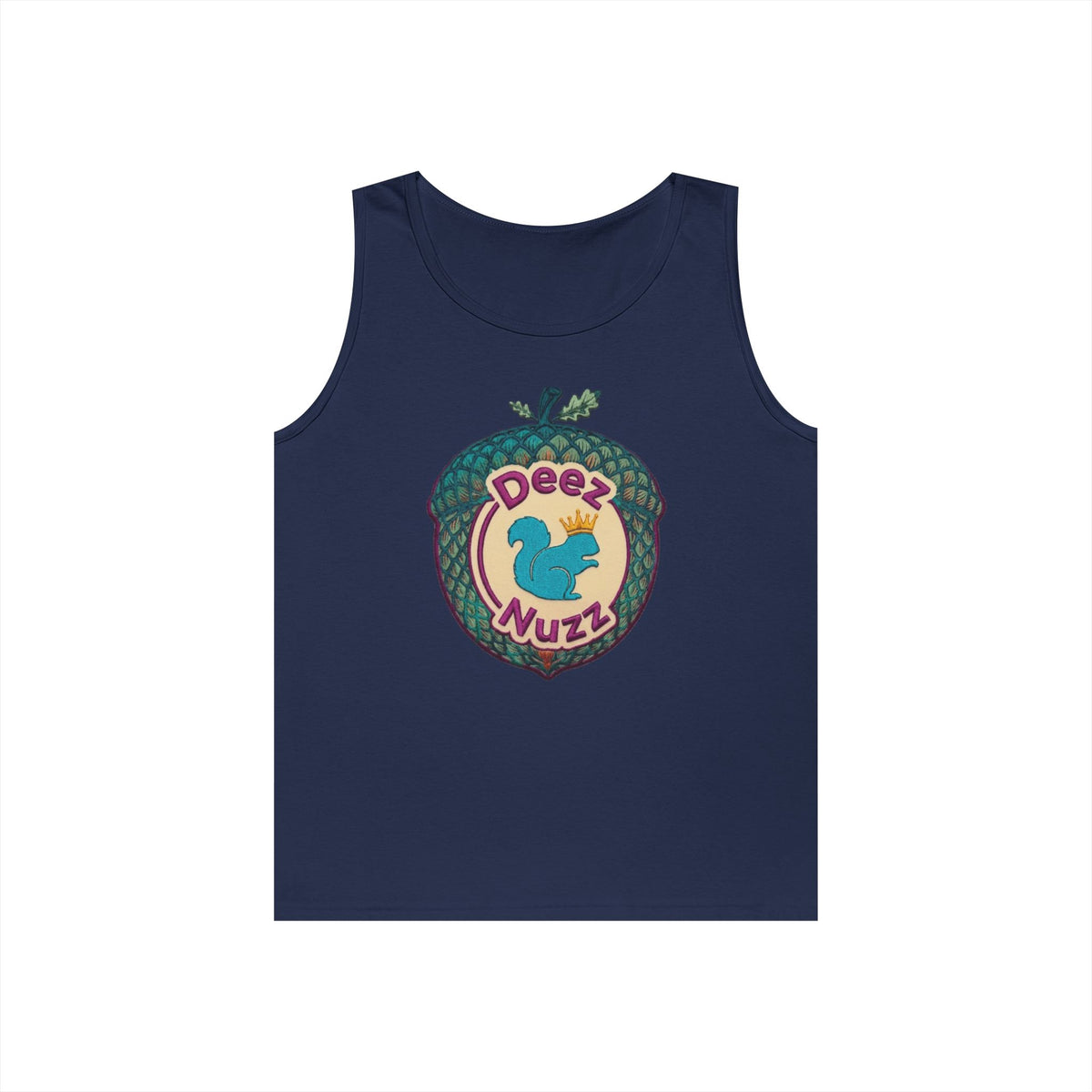 'Deez Nuzz' Purple Acorn Funny Squirrel Graphic Tank Top