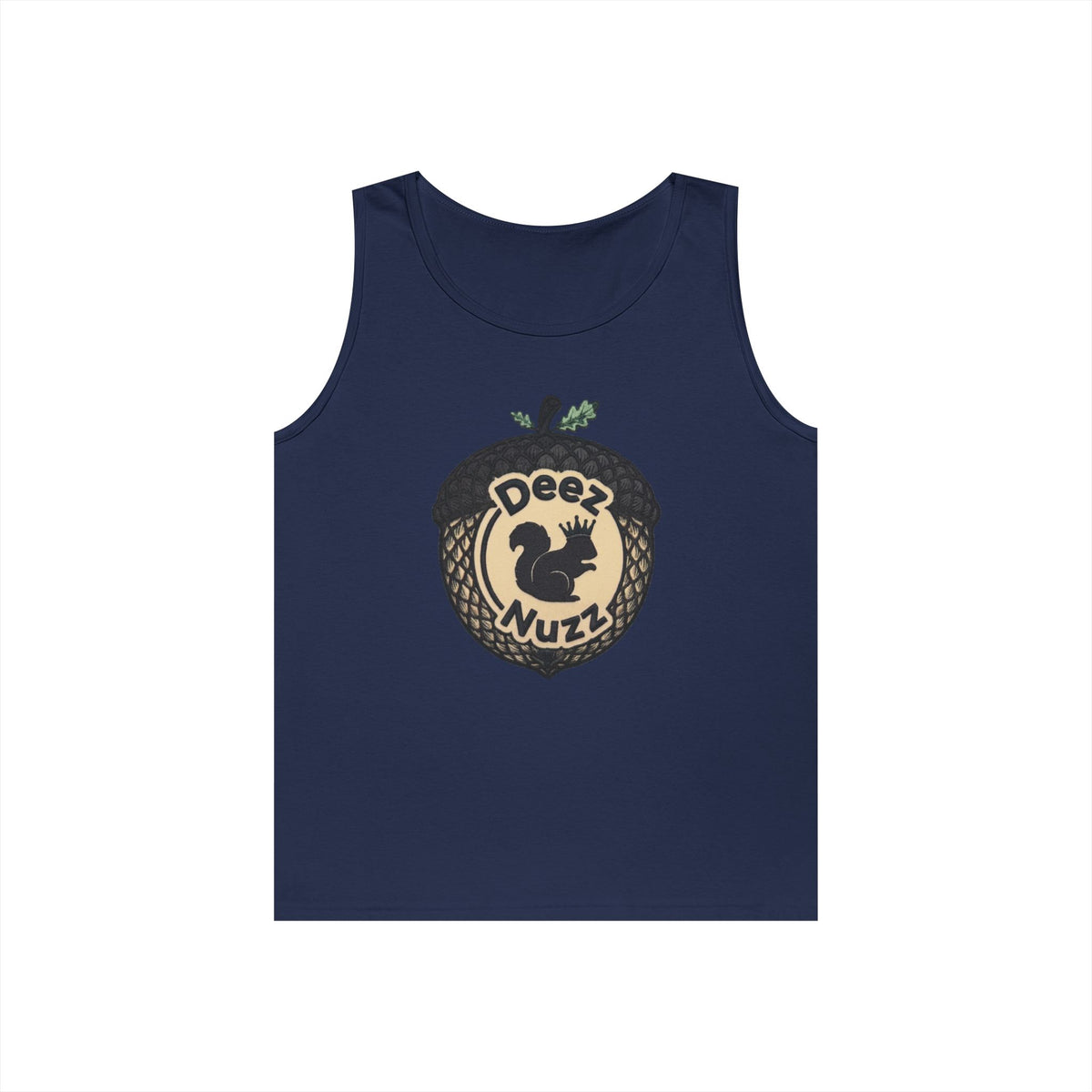 ‘Deez Nuzz’  Vintage Black/Tan Crest Funny Graphic Tank Top