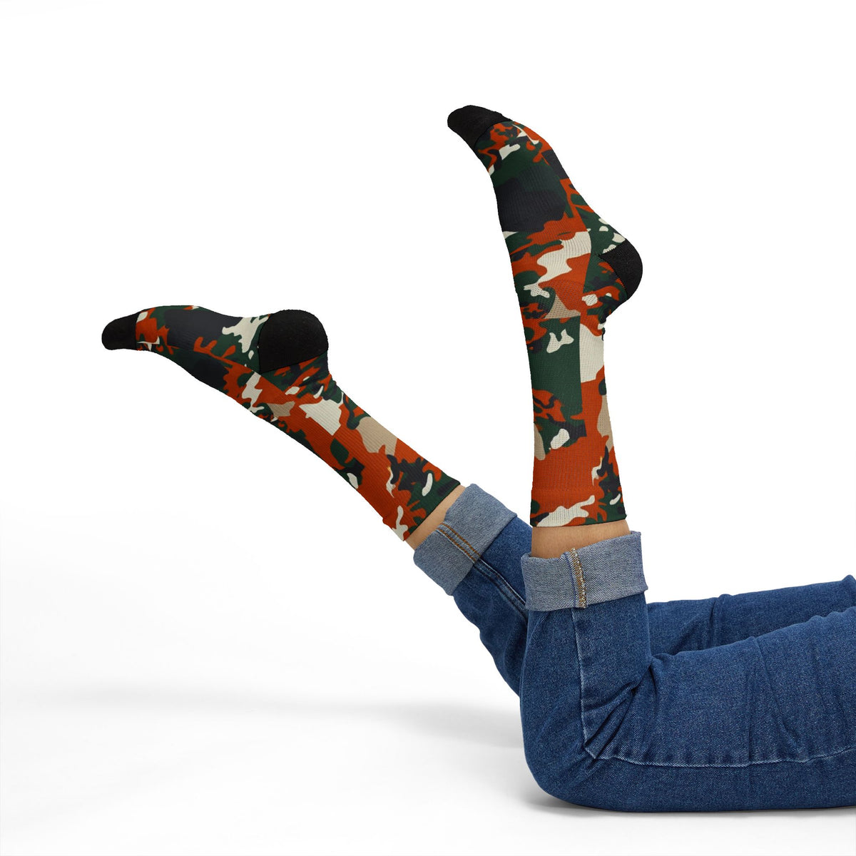 Cane Cane Camo Sublimation Socks — Bold Camouflage Athletic Crew Socks