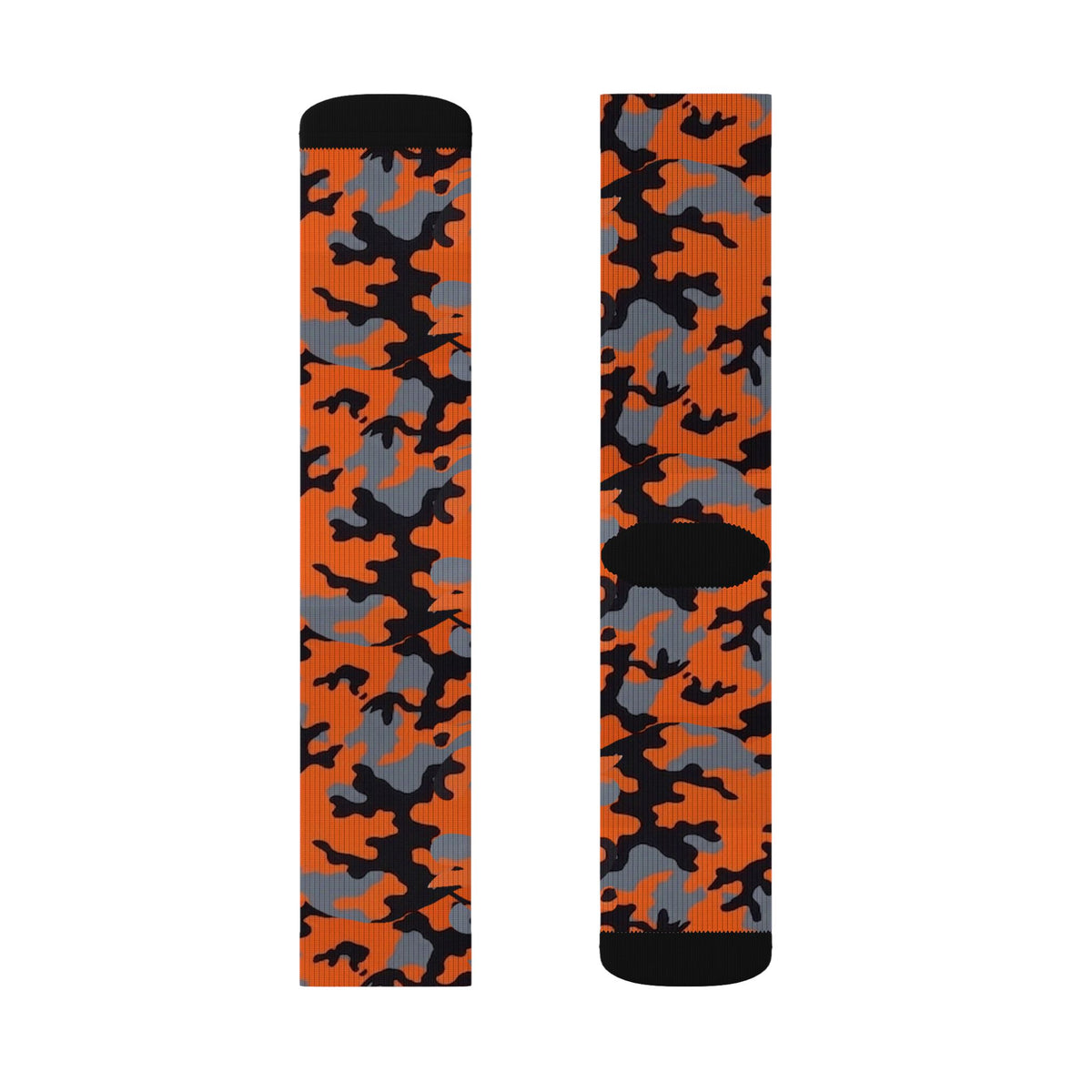 Pewter Orange and Black  Hi Seas l Camouflage Crew Socksby Camotoez