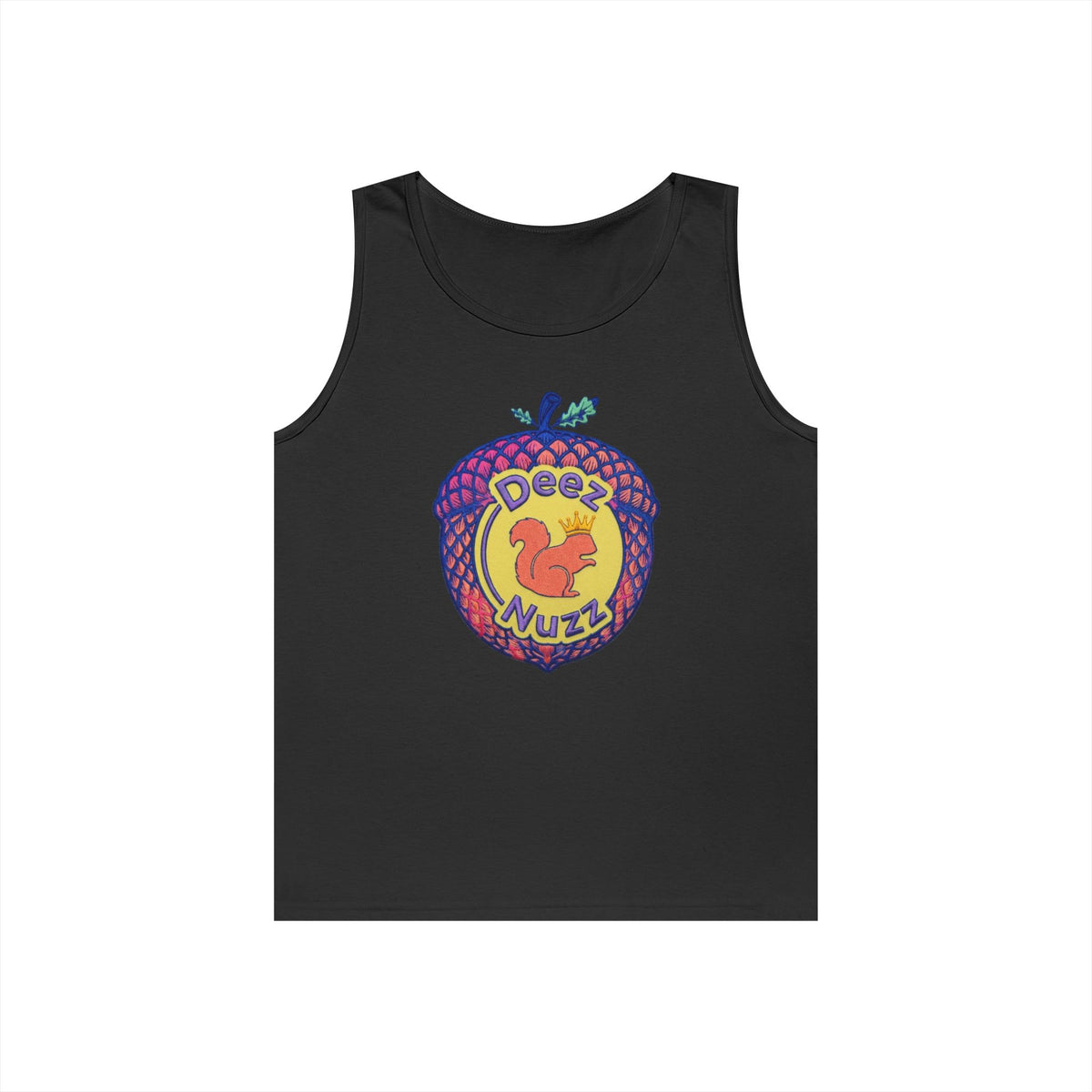 'Deez Nuzz' Pink Acorn Funny Squirrel Graphic Tank Top
